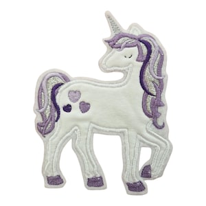 Patch appliqué licorne école cône paillettes
