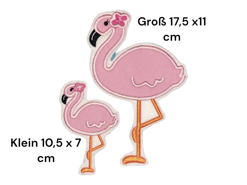 Aufnäher Aufbügler Flamingo pink rose 2 Größen zdjęcie 1