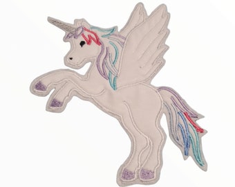 Aufnäher Applikation Pegasus Einhorn Schultüte