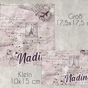 Reinigungstuch im Doppelpack für Brillen, Handy Displays und mehr I Personalisiert I Vintage Postkarte