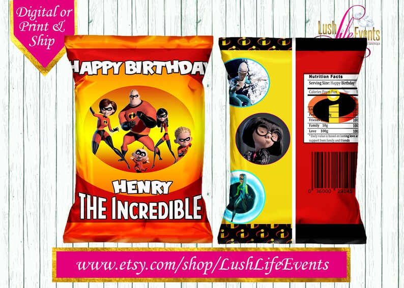 Party Favor Incredibles Party Favor Incredibles Chip Bag