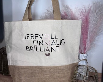 Personalisierte Jutetasche Shoppen mit Mama | Geschenk Frau | Schwester | Freundin | Mama | Oma | Einkaufstasche | Geburtstag I Muttertag