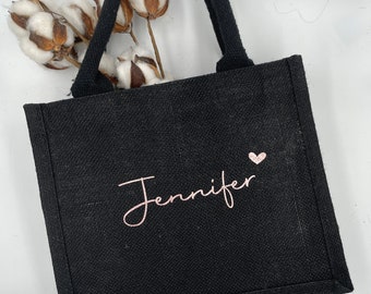 Personalisierte Jutetasche mit Initial Name | Geschenk Frau | Schwester | Freundin | Mama | Oma | Einkaufstasche | Geburtstag I Muttertag