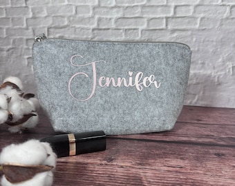 Personalized cosmetic bag felt with name | Gift woman | Mom | Mother's Day | Makeup bag | birthday | Best friend | Toiletry bag