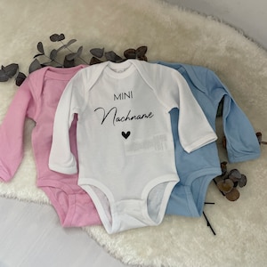 Babybody Mini Nachname | Schwangerschaft verkünden | Body Schwangerschaftsverkündung | Du wirst Papa Oma Opa | Geburt Geschenk Vatertag