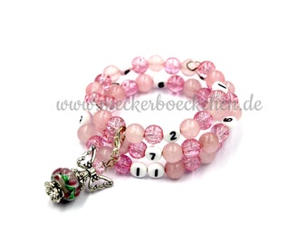 Bracelet d’allaitement Crackle avec ange gardien rose