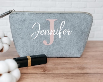 Gepersonaliseerde make-uptas van vilt met naam – cadeau-idee voor vrouwen, moeders en vriendinnen – kleine en elegante make-uptas