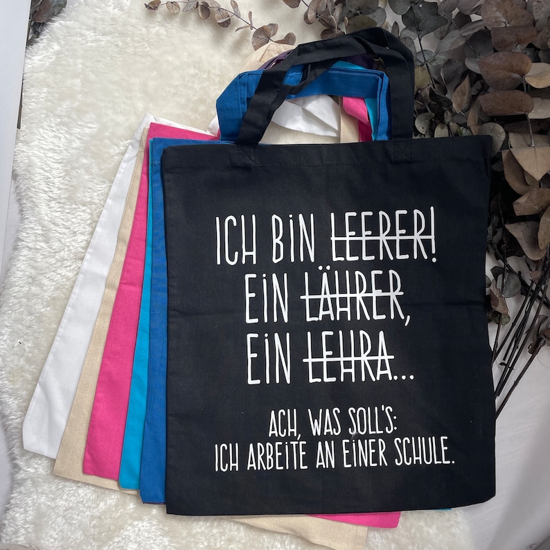 Cotton bag teacher funny gift idea for teacher as a farewell personalized gift teacher image 1