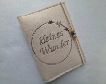 Funda de pasaporte madre hecha de fieltro - bordada - personalizable con nombre - cubierta pasaporte madre / pasaporte de mamá