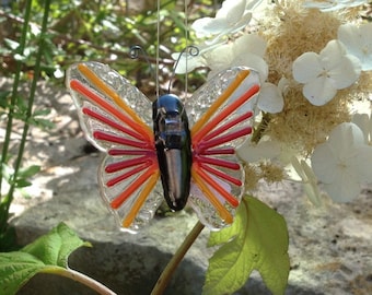 Terrace decoration butterfly made of exclusive fusing glass