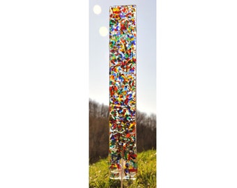 Sun catcher in fused Glass Garden Decoration in glass fusing technology