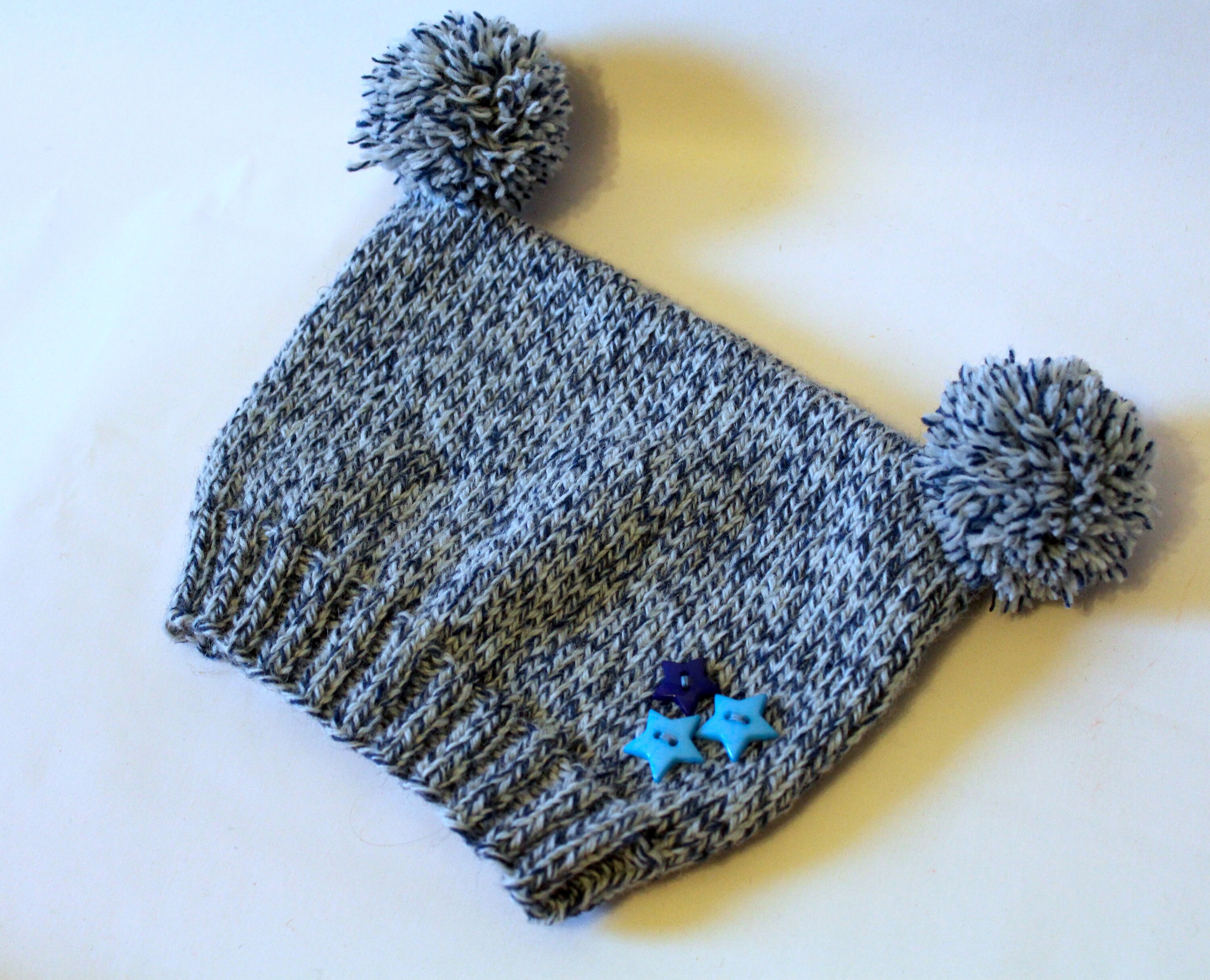 blue bobble hat