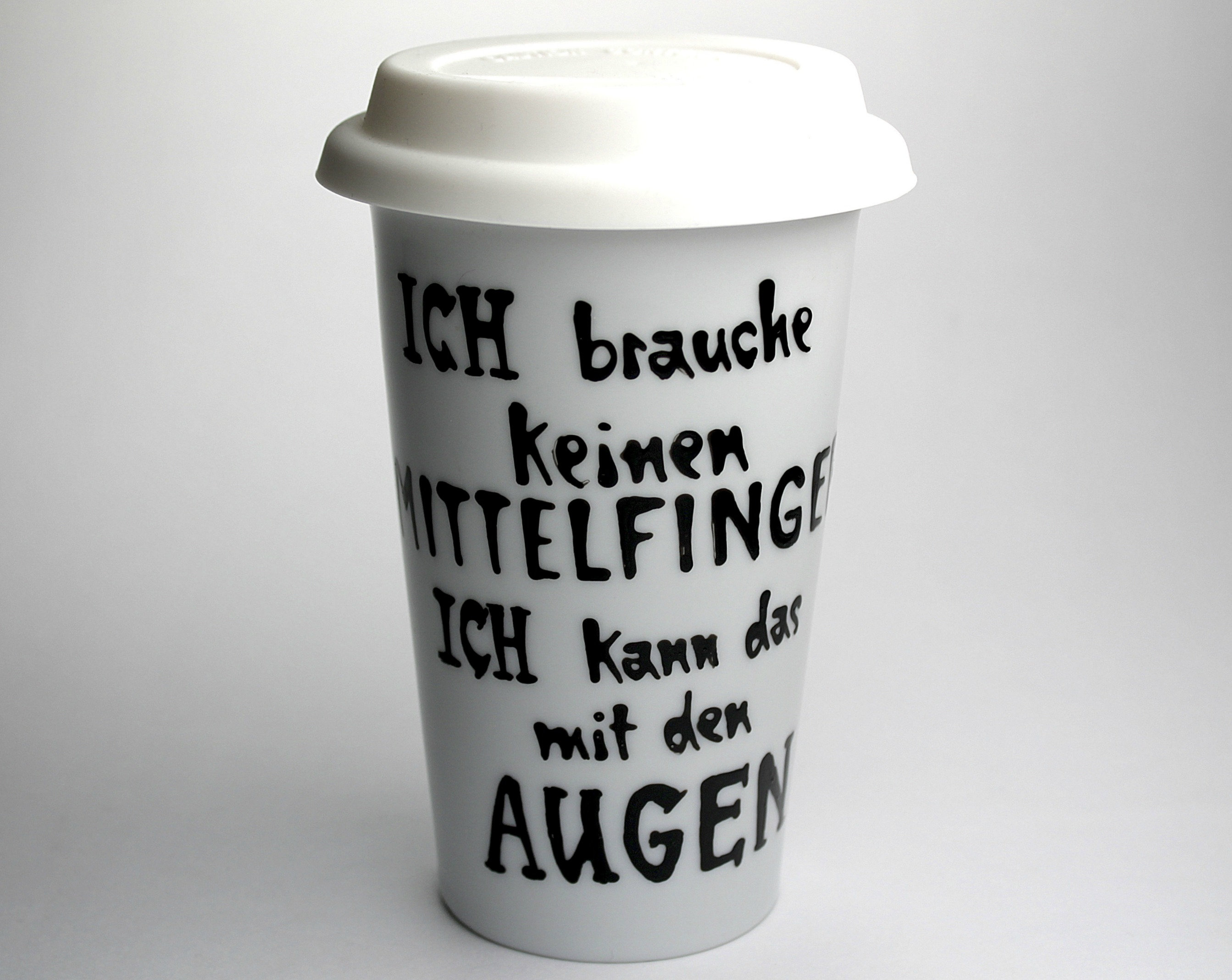 Coffee to go Porzellan Becher mit handbeschrifteten Spruch Etsy