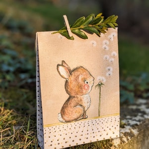 Druckbare Geschenkverpackung Ostern Geldgeschenk Tüte Osterhase Digitaler Download 画像 4