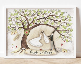 Fingerprint Hochzeit romantisch · Wedding Tree Fingerabdruck · besonderes Geschenk Hochzeit · personalisiertes Hochzeitsgeschenk