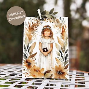 Kommunionkarte Mädchen | Geldgeschenk Kommunion | Kommunion Geschenk Mädchen | Kommunion Einladungskarte | Geschenk Patenkind Kommunion