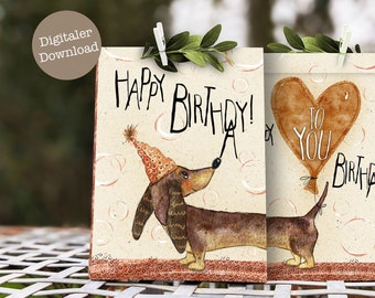 DIY Geburtstagsgeschenk | Tüte Geschenkverpackung Geburtstag | Geldgeschenk | Glückwünsche | Digitaler Download