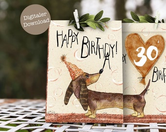 30th birthday gift | Cash gift or voucher packaging | Printable birthday gift packaging | Digital download