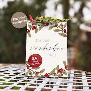 Advent Calendar: 24 Reasons Why You Are So Wonderful | Advent Calendar Crafts | DIY Advent Calendar | Digital Download