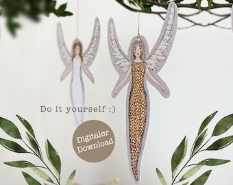 Printable pendants angels | Guardian angels | Christmas tree decorations | Christmas decorations made of paper | sustainable | Digital download