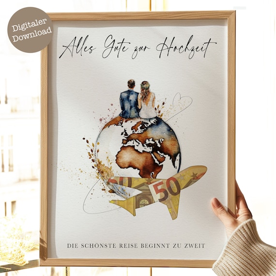 Geldgeschenk Hochzeit | Geschenk Hochzeitsreise | Geschenkidee Hochzeit | Reisekasse Geschenk Geldgeschenk Flugzeug | Digitaler Download