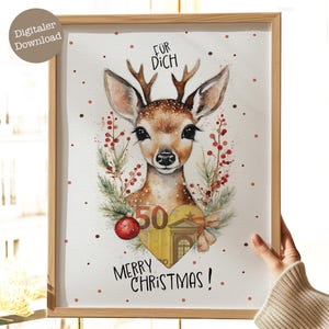 Regalo di Natale in denaro Bambi | Soldi regalo di Natale | Avvolgere i soldi per Natale | Soldi di Natale | Scaricamento digitale