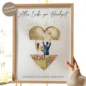Geldgeschenk Hochzeit Herz | Geschenkidee Hochzeit | Hochzeitsgeschenk Ideen Geld | Hochzeitsgeschenk Geld | Digitaler Download