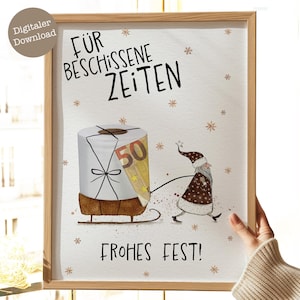 Geldgeschenk Weihnachten beschissene Zeiten | Weihnachtsgeschenk Geld | Geld weihnachtlich verpacken | Weihnachten Geld | Digitaler Download