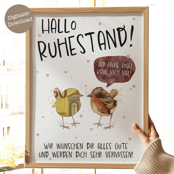 Geldgeschenk Rente | Geschenkidee Ruhestand | Abschiedsgeschenk Rente | Abschied Rente Kollege | Geld verpacken Rente | Sofort Download 069