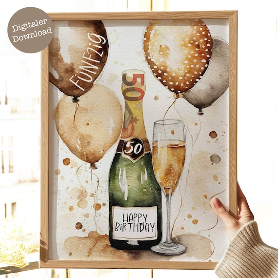 Geldgeschenk 50 Geburtstag | 50 Geburtstag Mann | Geldgeschenk runder Geburtstag | Geburtstag 50 Mann | Digitale Datei PDF 037