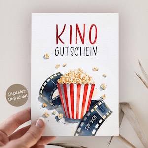 Bon cinéma imprimable | Offrir une sortie cinéma | Bon cinéma | Idée cadeau soirée cinéma | Cadeau de dernière minute | Téléchargement numérique