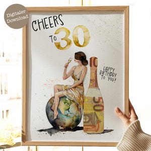 Cash gift for 30th birthday | 30th birthday woman | Gift idea for women | Beautifully wrapping money | Birthday gift for women | Digital download