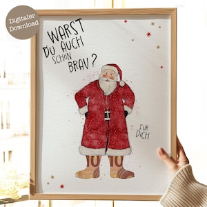 Regalo in denaro da Babbo Natale | Esauditore di desideri di Natale da stampare | Regalo di Babbo Natale | Regala soldi in modo creativo | Scaricamento digitale
