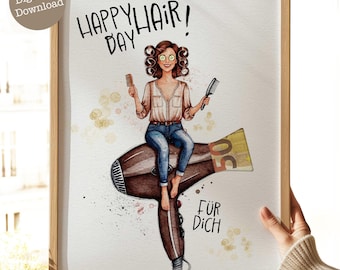 Geldgeschenk Friseurbesuch | Friseurgutschein | Geldgeschenk für Friseurbesuch | Gutschein Friseur Vorlage | Digitaler Download 011