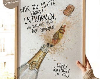 Geldgeschenk Geburtstag | PDF zum Ausdrucken | Geschenkidee Geld verpacken | Geld schön verpacken | Wunscherfüller | Digitaler Download