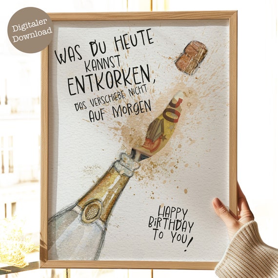 Geldgeschenk Geburtstag | PDF zum Ausdrucken | Geschenkidee Geld verpacken | Geld schön verpacken | Wunscherfüller | Digitaler Download