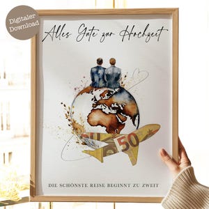 Geldgeschenk Mr en Mr bruiloft Homohuwelijk cadeau-idee homopaar mannen bruiloft reisfonds| Digitaal downloaden