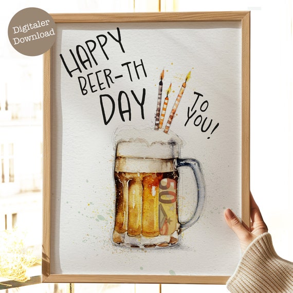 Geldgeschenk Geburtstag Männer | zum Ausdrucken | Geschenkidee Männer | Geld schön verpacken | Geschenk Bierliebhaber | PDF Digital 003