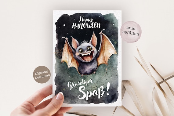 Giveaway Halloween Süßigkeiten Tüte | zum befüllen | Halloween Party Kinder | Fledermaus Halloween | Digitaler Download
