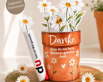 Farewell gift for kindergarten teacher (PDF) | Printable Duplo® flower pot | Kindergarten farewell gift | Thank you gift for teacher