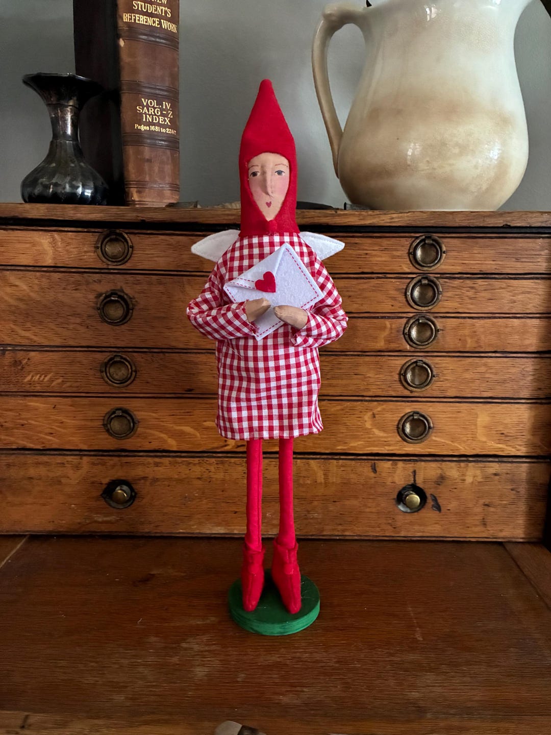 Folk Art Pixie Valentine’s Day Decor, Handmade Primitive Cupid - Etsy