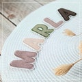 Letter patches made of terry cloth, iron-on letter appliqué in seven colors, iron-on product logo