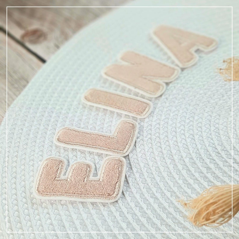 Letter patches made of terry cloth, iron-on letters appliqué in seven colors, can be ironed on F7 - beige