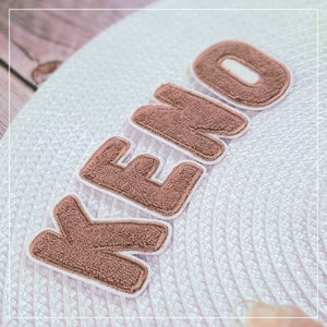 Letter patches made of terry cloth, iron-on letters appliqué in seven colors, can be ironed on F5 - caffé latte