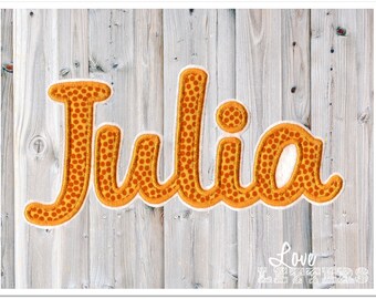 Applikation Name "Julia" in gelb gepunktet