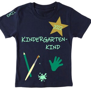 Kindergarten Shirt 2025 mit Name für Kindergartenkinder, Kurzarm, öko tex