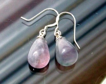 Fluorite earrings silver 925, drop earrings, birthday gift