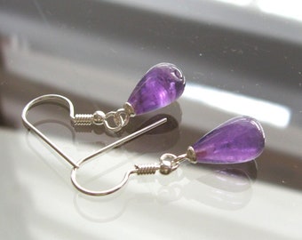 Amethyst Tropfen/Brioletts Ohrhänger Silber 925 Ohrringe, Geburtstag Geschenk