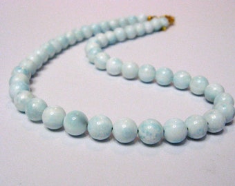 Larimar (Atlantis stone) chain with chain clasp made of 925 silver gold-plated, necklace