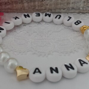 Personalizable bracelet for the flower child with name / name bracelet / wedding / wedding guest gift / flower girl